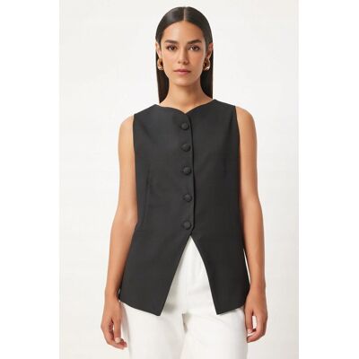 Inny producent CZARNA ELEGANCKA KAMIZELKA DAMSKA Z GUZIKAMI 36 5GA* Inny producent CZARNA ELEGANCKA KAMIZELKA DAMSKA Z GUZIKAMI 36 5GA*