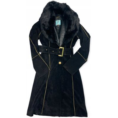Inny producent Czarny elegancki płaszcz damski MARCIANO S Inny producent Czarny elegancki płaszcz damski MARCIANO S