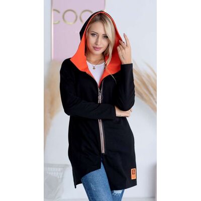 Inny producent Czarny luźny kardigan bluza z katurem Inny producent Czarny luźny kardigan bluza z katurem