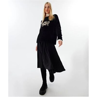 Inny producent CZARNY SWETER DAMSKI Z NAPISEM WOW DŁUGI RĘKAW L 5GA* Inny producent CZARNY SWETER DAMSKI Z NAPISEM WOW DŁUGI RĘKAW L 5GA*