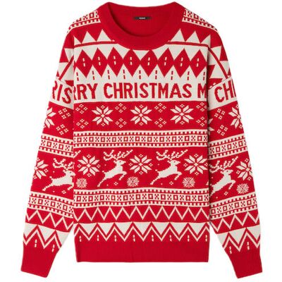 Inny producent Czerwony Świąteczny Sweter-Ek Unisex Męski Z Długim Rękawem Christmas L Inny producent Czerwony Świąteczny Sweter-Ek Unisex Męski Z Długim Rękawem Christmas L