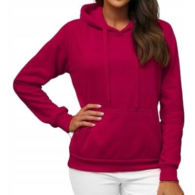Inny producent Damska bluza dresowa kangurka z kapturem ocieplana L malinowa 21 Inny producent Damska bluza dresowa kangurka z kapturem ocieplana L malinowa 21