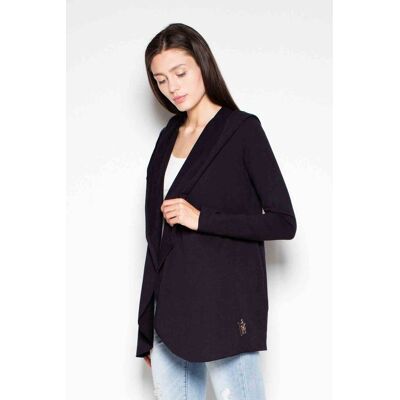 FIGL Damska bluza z kapturem bawełniana regular na co dzień - VT037, czarny, S FIGL Damska bluza z kapturem bawełniana regular na co dzień - VT037, czarny, S