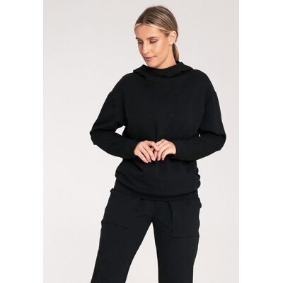 FIGL Damska bluza z kapturem - czarna bluza damska M1034 rozmiar XL FIGL Damska bluza z kapturem - czarna bluza damska M1034 rozmiar XL