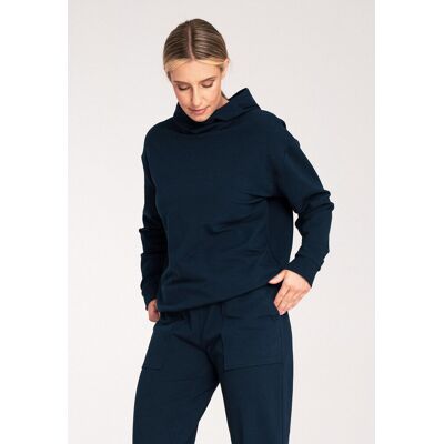 FIGL Damska bluza z kapturem - granatowa bluza damska M1034 rozmiar L FIGL Damska bluza z kapturem - granatowa bluza damska M1034 rozmiar L