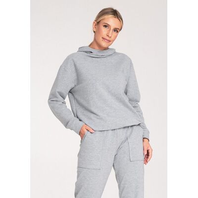 FIGL Damska bluza z kapturem - szara bluza damska M1034 rozmiar S FIGL Damska bluza z kapturem - szara bluza damska M1034 rozmiar S