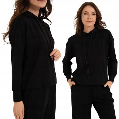 DAMSKA BLUZA Z KAPTUREM WKŁADANA PRZEZ GŁOWĘ WYGODNA MIĘKKA MORAJ XL BLACK DAMSKA BLUZA Z KAPTUREM WKŁADANA PRZEZ GŁOWĘ WYGODNA MIĘKKA MORAJ XL BLACK
