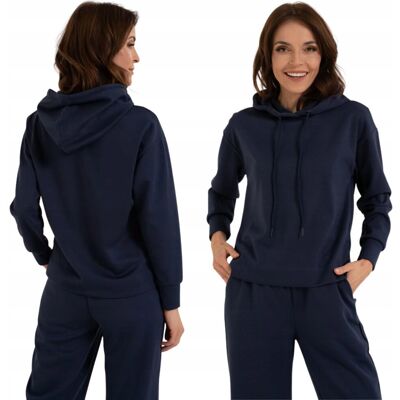 DAMSKA BLUZA Z KAPTUREM WKŁADANA PRZEZ GŁOWĘ WYGODNA MIĘKKA MORAJ XL BLUE DAMSKA BLUZA Z KAPTUREM WKŁADANA PRZEZ GŁOWĘ WYGODNA MIĘKKA MORAJ XL BLUE