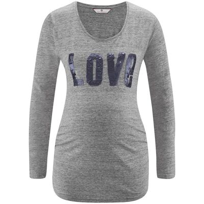 Damska bluzka z długim rękawem love szara Bellybutton Maternity, r.S Damska bluzka z długim rękawem love szara Bellybutton Maternity, r.S
