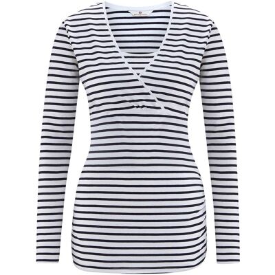 Damska bluzka z długim rękawem w paski jasnoszara Bellybutton Maternity, r.L Damska bluzka z długim rękawem w paski jasnoszara Bellybutton Maternity, r.L