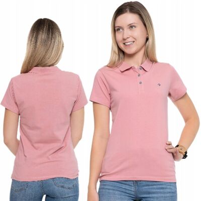 Damska Koszulka Polo Bawełniana T-Shirt Polówka Z Kołnierzykiem Moraj 3Xl Pink Damska Koszulka Polo Bawełniana T-Shirt Polówka Z Kołnierzykiem Moraj 3Xl Pink