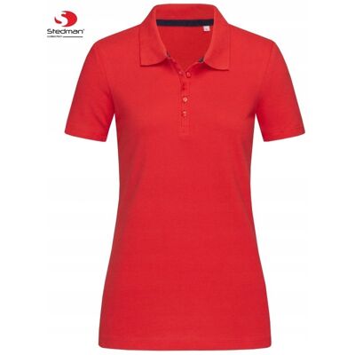 Damska Koszulka POLO Bez Nadruku STEDMAN 9150 Wysoka Jakość CZERWONA Roz XL Damska Koszulka POLO Bez Nadruku STEDMAN 9150 Wysoka Jakość CZERWONA Roz XL