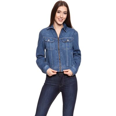 Damska Kurtka Jeansowa Lee Zip Cropped Rider Belleville L54Dggmi-M Damska Kurtka Jeansowa Lee Zip Cropped Rider Belleville L54Dggmi-M