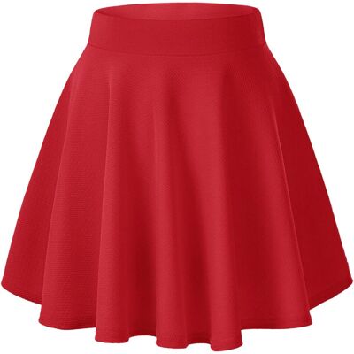 Inny producent Damska Spódnica Mini Rozkloszowana A-Line Elastyczna Elegancka Czerwona L Inny producent Damska Spódnica Mini Rozkloszowana A-Line Elastyczna Elegancka Czerwona L