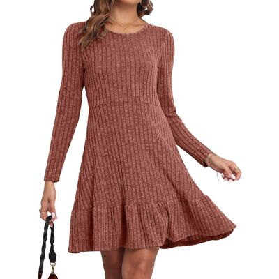 Inny producent Damska Sukienka Midi Swetrowa Elegancka Elastyczna Casualowa Brązowa L Inny producent Damska Sukienka Midi Swetrowa Elegancka Elastyczna Casualowa Brązowa L