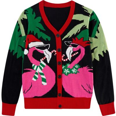 Inny producent Damski Kardigan Sweter Świąteczny Rozpinany Zimowy Zabawny Flamingi S Inny producent Damski Kardigan Sweter Świąteczny Rozpinany Zimowy Zabawny Flamingi S