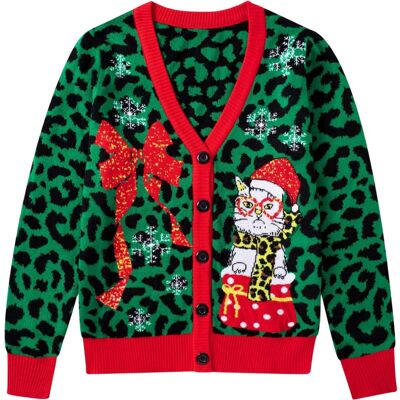 Inny producent Damski Kardigan Sweter Świąteczny Rozpinany Zimowy Zabawny Zielony XL Inny producent Damski Kardigan Sweter Świąteczny Rozpinany Zimowy Zabawny Zielony XL
