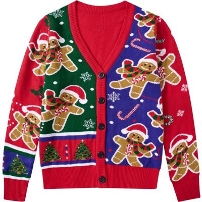 Inny producent Damski Kardigan Sweter Świąteczny Zimowy Zabawny Pierniki Czerwony XL Inny producent Damski Kardigan Sweter Świąteczny Zimowy Zabawny Pierniki Czerwony XL