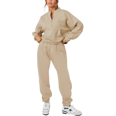 Inny producent Damski Komplet Dresowy Bluza Spodnie Bawełna Sportowy Stylowy Beżowy XXL Inny producent Damski Komplet Dresowy Bluza Spodnie Bawełna Sportowy Stylowy Beżowy XXL