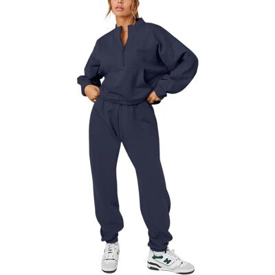 Inny producent Damski Komplet Dresowy Bluza Spodnie Bawełna Sportowy Stylowy Granatowy XL Inny producent Damski Komplet Dresowy Bluza Spodnie Bawełna Sportowy Stylowy Granatowy XL