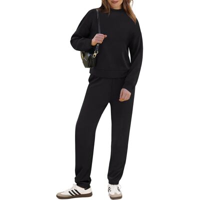 Inny producent Damski Komplet Dresowy Premium Bluza Golfowa Spodnie Jogging Czarny XXL Inny producent Damski Komplet Dresowy Premium Bluza Golfowa Spodnie Jogging Czarny XXL