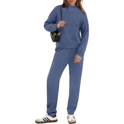 Inny producent Damski Komplet Dresowy Premium Bluza Golfowa Spodnie Jogging Niebieski XXL Inny producent Damski Komplet Dresowy Premium Bluza Golfowa Spodnie Jogging Niebieski XXL