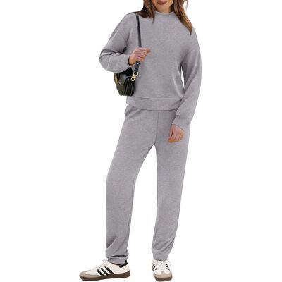 Inny producent Damski Komplet Dresowy Premium Bluza Golfowa Spodnie Jogging Szary L Inny producent Damski Komplet Dresowy Premium Bluza Golfowa Spodnie Jogging Szary L