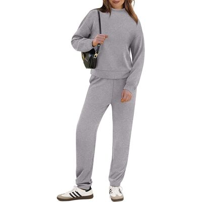 nieznany producent Damski Komplet Dresowy Premium Bluza Golfowa Spodnie Jogging Szary S nieznany producent Damski Komplet Dresowy Premium Bluza Golfowa Spodnie Jogging Szary S