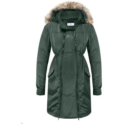 Damski płaszcz ciążowy zimowy z kapturem khaki Bellybutton Maternity, r.36 Damski płaszcz ciążowy zimowy z kapturem khaki Bellybutton Maternity, r.36