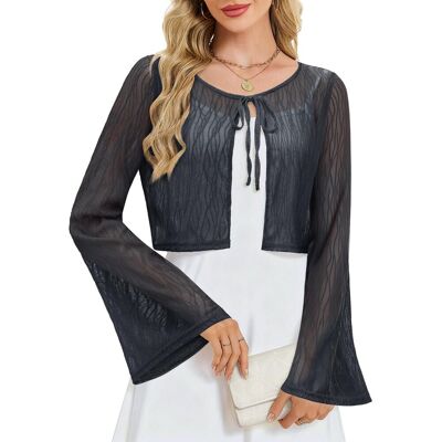 Inny producent Damskie Bolero Kardigan Koronkowe Długi Rękaw Wieczorowe Eleganckie Szare M Inny producent Damskie Bolero Kardigan Koronkowe Długi Rękaw Wieczorowe Eleganckie Szare M