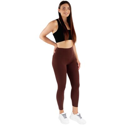 Damskie legginsy ocieplane z wysokim stanem brązowe Golden Queen r.2XL Damskie legginsy ocieplane z wysokim stanem brązowe Golden Queen r.2XL