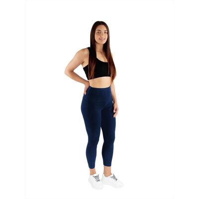 Damskie legginsy ocieplane z wysokim stanem granatowe Golden Queen r.S Damskie legginsy ocieplane z wysokim stanem granatowe Golden Queen r.S