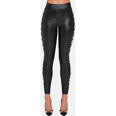 Damskie legginsy z lampasem czarne Bas Bleu r.L Damskie legginsy z lampasem czarne Bas Bleu r.L