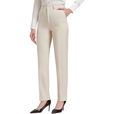 Inny producent Damskie Spodnie Garniturowe Materiałowe Chino Casual Wysoki Stan Beżowe 3XL Inny producent Damskie Spodnie Garniturowe Materiałowe Chino Casual Wysoki Stan Beżowe 3XL