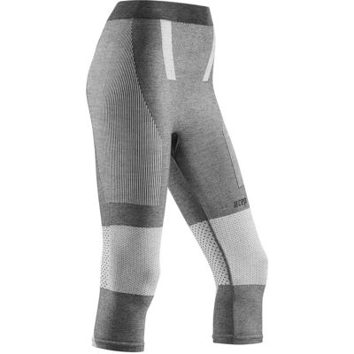 Damskie zimowe legginsy sportowe 3/4 nogawki CEP szare Damskie zimowe legginsy sportowe 3/4 nogawki CEP szare