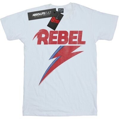 David Bowie Damska Bawełniana Koszulka Boyfriend Rebel Z Przetarciami (S (52-55 Cm) / Ciepły Biały) David Bowie Damska Bawełniana Koszulka Boyfriend Rebel Z Przetarciami (S (52-55 Cm) / Ciepły Biały)