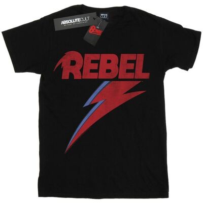 David Bowie Damska Bawełniana Koszulka Boyfriend Rebel Z Przetarciami (XXL (193cm) / Czarny) David Bowie Damska Bawełniana Koszulka Boyfriend Rebel Z Przetarciami (XXL (193cm) / Czarny)