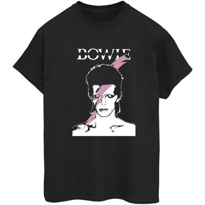 David Bowie Koszulka Damska / Damska Różowa Flash Cotton Boyfriend T-Shirt (XXL (193cm) / Czarny) David Bowie Koszulka Damska / Damska Różowa Flash Cotton Boyfriend T-Shirt (XXL (193cm) / Czarny)