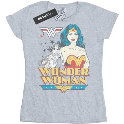 DC Comics Bawełniana Koszulka Damska / Damska Wonder Woman Pozująca (XXL (193cm) / Jasnoszary) DC Comics Bawełniana Koszulka Damska / Damska Wonder Woman Pozująca (XXL (193cm) / Jasnoszary)