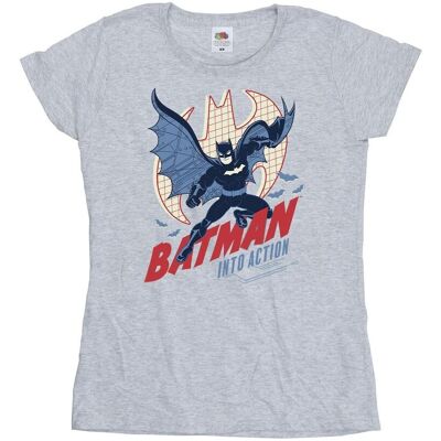 DC Comics Damska Bawełniana Koszulka Batman Into Action (M / Jasnoszary) DC Comics Damska Bawełniana Koszulka Batman Into Action (M / Jasnoszary)