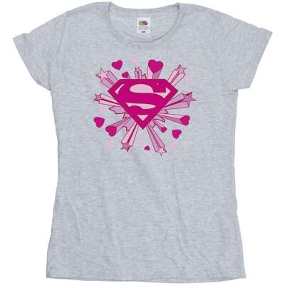 DC Comics Damska Bawełniana Koszulka Z Logo Supermana Z Różowymi Sercami I Gwiazdami (S (52-55 Cm) / Jasnoszary) DC Comics Damska Bawełniana Koszulka Z Logo Supermana Z Różowymi Sercami I Gwiazdami (S (52-55 Cm) / Jasnoszary)