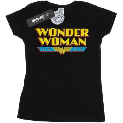 DC Comics Damska Bawełniana Koszulka Z Tekstowym Logo Wonder Woman (S (52-55 Cm) / Czarny) DC Comics Damska Bawełniana Koszulka Z Tekstowym Logo Wonder Woman (S (52-55 Cm) / Czarny)