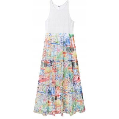 DESIGUAL SUKIENKA DAMSKA MAXI PROSTA WZORZASTA XS 1J2A DESIGUAL SUKIENKA DAMSKA MAXI PROSTA WZORZASTA XS 1J2A
