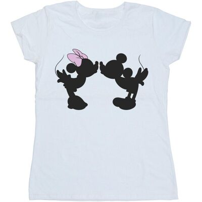 Disney Bawełniana Koszulka Damska / Damska Mickey Minnie Kiss Silhouette (S (52-55 Cm) / Ciepły Biały) Disney Bawełniana Koszulka Damska / Damska Mickey Minnie Kiss Silhouette (S (52-55 Cm) / Ciepły Biały)