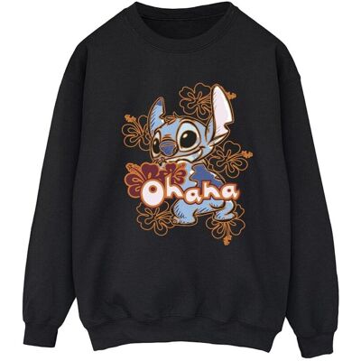 Disney Bluza Damska / Damska Lilo And Stitch Ohana Orange Hibiscus (XXL (193cm) / Czarny) Disney Bluza Damska / Damska Lilo And Stitch Ohana Orange Hibiscus (XXL (193cm) / Czarny)