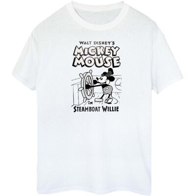 Disney Damska Bawełniana Koszulka Chłopięca Myszka Miki Steamboat Willie (S (52-55 Cm) / Ciepły Biały) Disney Damska Bawełniana Koszulka Chłopięca Myszka Miki Steamboat Willie (S (52-55 Cm) / Ciepły Biały)