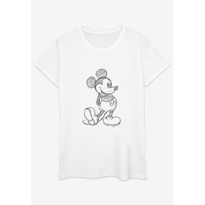 Disney Damska Bawełniana Koszulka Mickey Mouse Sketch Kick (S (52-55 Cm) / Ciepły Biały) Disney Damska Bawełniana Koszulka Mickey Mouse Sketch Kick (S (52-55 Cm) / Ciepły Biały)
