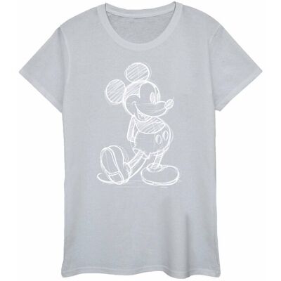 Disney Damska Bawełniana Koszulka Mickey Mouse Sketch Kick (S (52-55 Cm) / Jasnoszary) Disney Damska Bawełniana Koszulka Mickey Mouse Sketch Kick (S (52-55 Cm) / Jasnoszary)