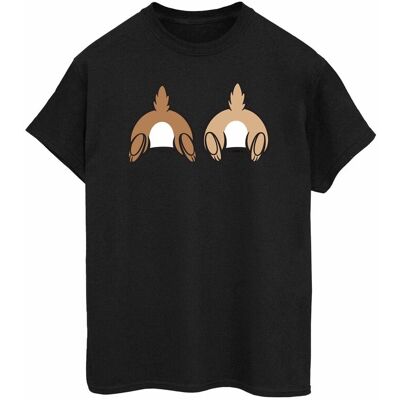 Disney Damska Bawełniana Koszulka Typu Boyfriend Z Nadrukiem Chip N Dale Na Plecach (M / Czarny) Disney Damska Bawełniana Koszulka Typu Boyfriend Z Nadrukiem Chip N Dale Na Plecach (M / Czarny)