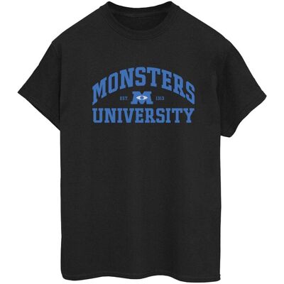 Disney Damska / Damska Bawełniana Koszulka Boyfriend Z Logo Monsters University (M / Czarny) Disney Damska / Damska Bawełniana Koszulka Boyfriend Z Logo Monsters University (M / Czarny)
